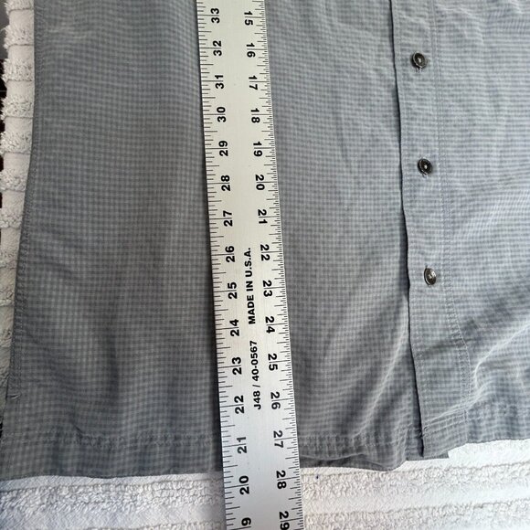 Royal Robbins Mens Standard Fit Gray Gingham Button Up Shirt Large Short Sleeve - Picture 6 of 6